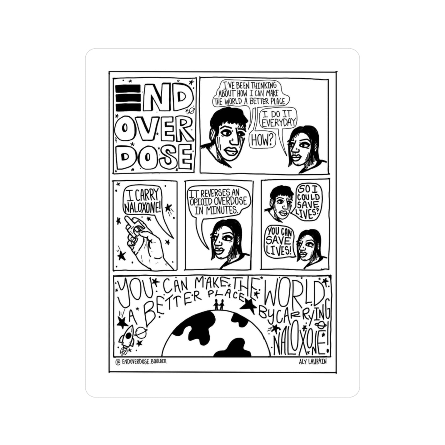 Carry Naloxone Comic Sticker