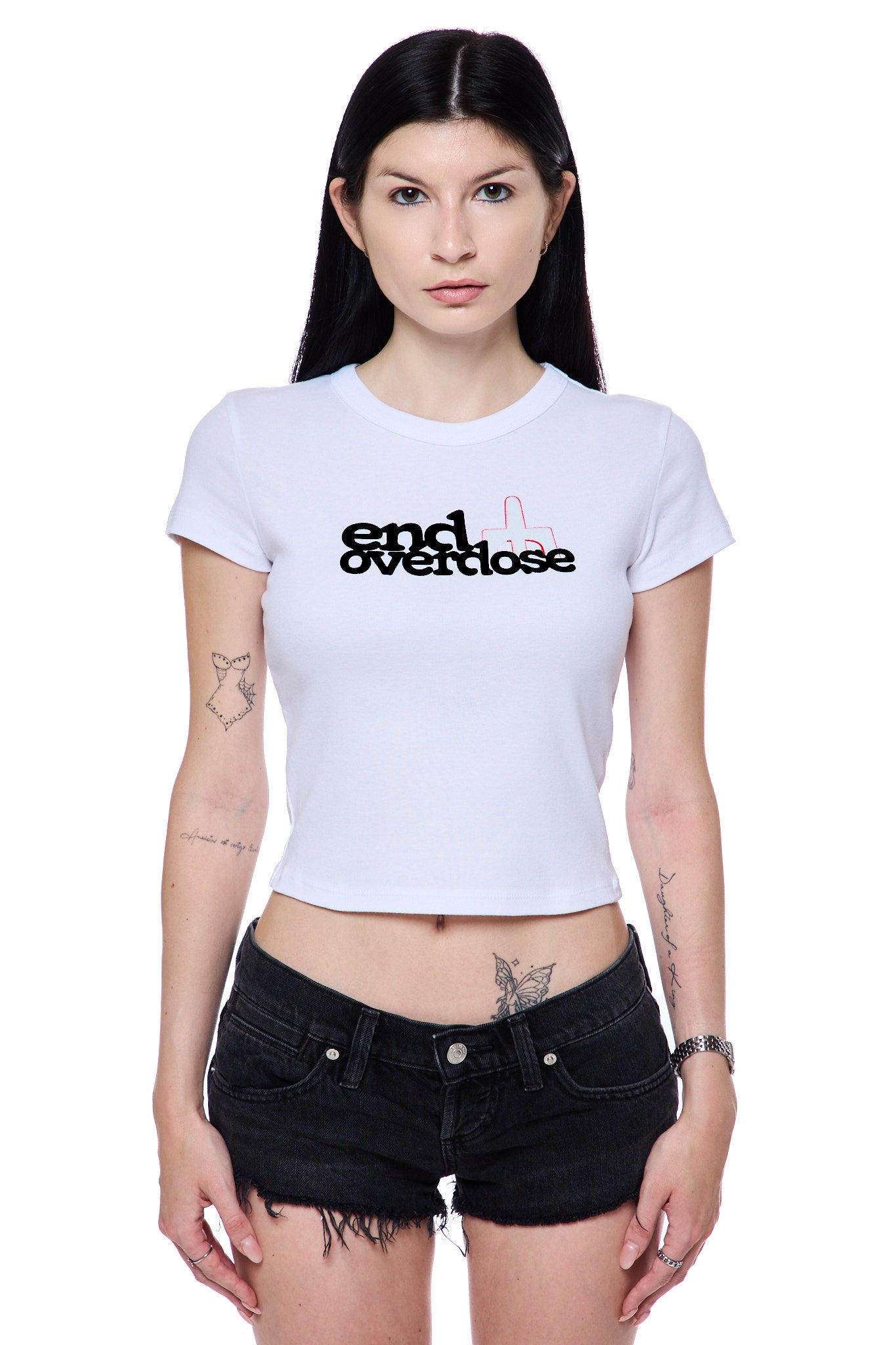 Naloxone Serif Logo Baby Tee (PREORDER)