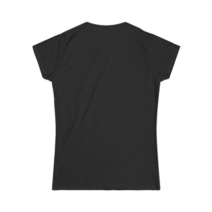 Heavy Metal Logo Women's Tee — White, Black, Light Blue, & Azalea Crewneck