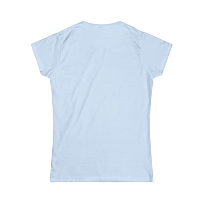 Heavy Metal Logo Women's Tee — White, Black, Light Blue, & Azalea Crewneck